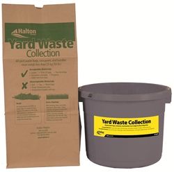 yard waste bag and yard waste container